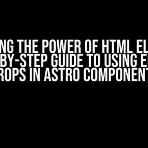 Unlocking the Power of HTML Elements: A Step-by-Step Guide to Using Element Props in Astro Components